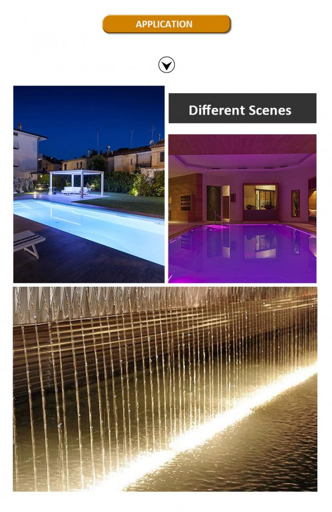 Faisceau asymétrique lumineux rectangulaire de haute qualité IP68 SS316L Lumière sous-marine Lumière de piscine LED 8