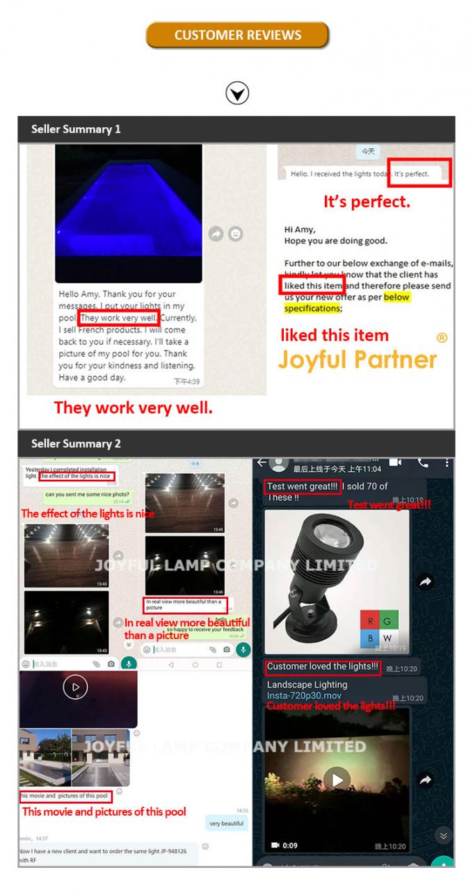 Faisceau asymétrique lumineux rectangulaire de haute qualité IP68 SS316L Lumière sous-marine Lumière de piscine LED 9