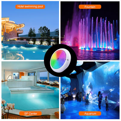 Lumière de piscine IP68 remplie de résine époxy Lumières d'aquarium RGB AC12V ABS Surface montée