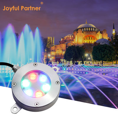 Projecteur de fontaine RGB subaquatique en acier inoxydable IP68, contrôle DMX 24V, 6W 9W, partenaire joyeux