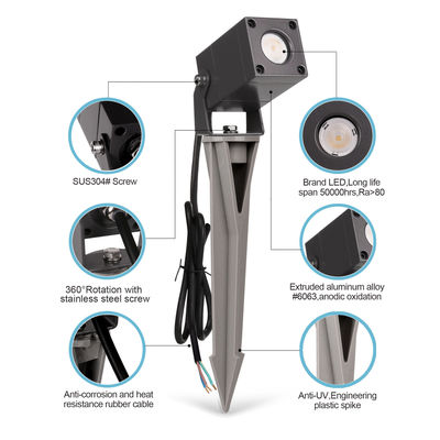 Lumière de jardin LED à arbres carrés imperméable à l'eau IP65 Lumière de pelouse en aluminium extérieure avec certification CE