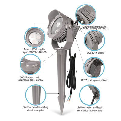 IP65 12V DC Dimming décoratif projecteur LED en aluminium lampe de paysage extérieure