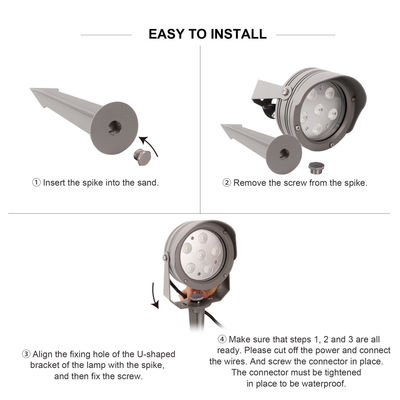 Lumière de jardin LED en alliage d'aluminium IP65 étanche à l'eau