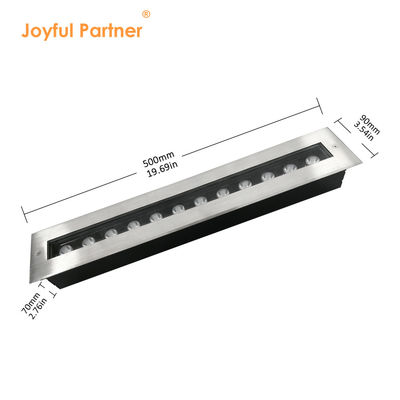 Projecteur LED enterré 12W 24W, utilisé comme lave-mur, longueur 500MM, couvercle avant en acier inoxydable