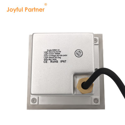 12VDC Lampe souterraine carrée IP67 4W 8W 125*125MM en acier inoxydable DMX RGBW4in1