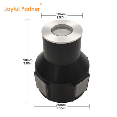 Lumière d'enterrement à LED en acier inoxydable 316 1w 2w 3w DC 24v avec boîte arrière en plastique pour l'aménagement paysager