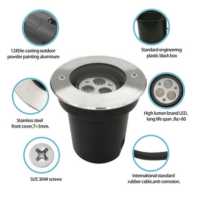 3W 6W 9W jardin LED Lumière souterraine RGB Changement de couleur Lumières en retrait