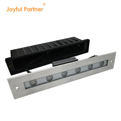 IP67 imperméable à l'eau Lumière linéaire sous terre SS Couverture blanche chaude 12W DMX512 Couverture avant en acier inoxydable