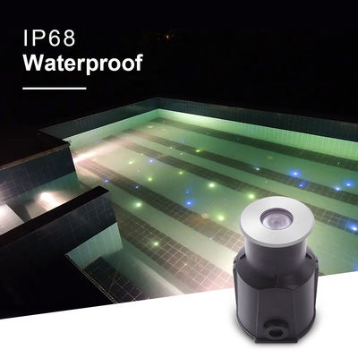 Lumière de piscine souterraine à LED mini recouverte de 1W 2W IP68 3000k 12V / 24V DC