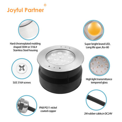 12W 24W RGB IP68 Lumière sous-marine LED en retrait