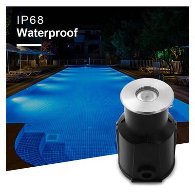 Lumières de piscine colorées sous-marines en acier inoxydable RGB3en1 LED 3W DC24V avec manchon de montage en plastique