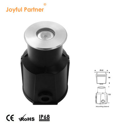Lampes de piscine colorées RGB3 en 1 en acier inoxydable, mini lampe LED encastrée sous-marine 3W DC 24V avec manchon de montage en plastique