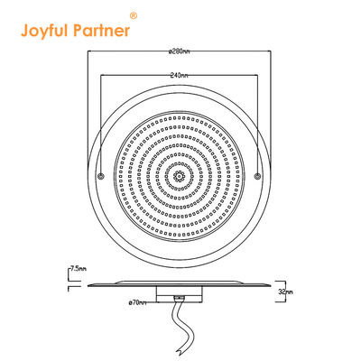 IP68 LED PAR56 Lumière de piscine RGB Changement de couleur 12VDC AC 35W DIA280mm SMD2835 432pcs Avec le paquet de couleur