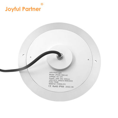 Lumière de piscine RGB IP68 DC12V 18W 25W 35W LED DIA230MM SMD2835 324 pièces