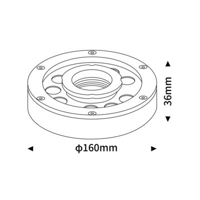 9W 18W 27W Anneau lumineux submersible pour fontaine RGB, 24VDC, couleur RGB pour application sous-marine