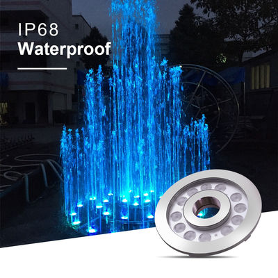 Lumière LED à anneau de fontaine IP68 24W Lumière sous-marine en acier inoxydable