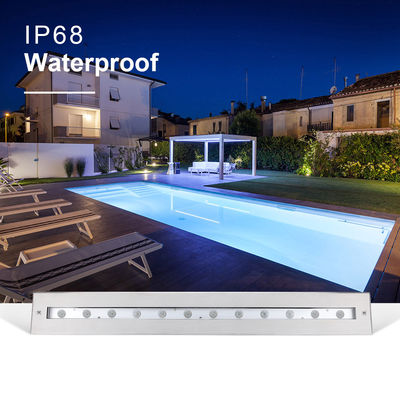 SS316L Lumière sous-marine linéaire 3000K 4000K 6000K IP68 Lampes de lavage de mur à LED