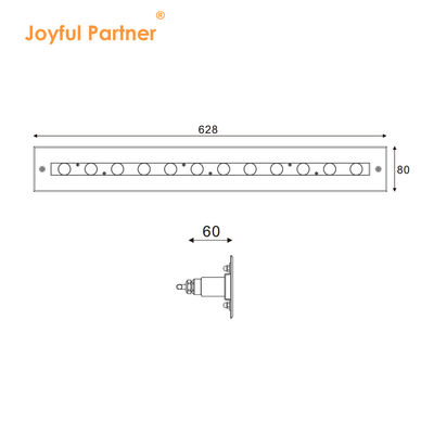 SS316L Lumière sous-marine linéaire 3000K 4000K 6000K IP68 Lampes de lavage de mur à LED