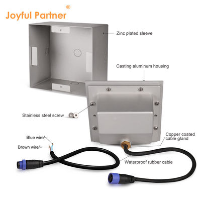 Lumière murale LED en retrait IP65 Carré imperméable à l'eau 12V 220V Voltage Conception personnalisée pour escalier