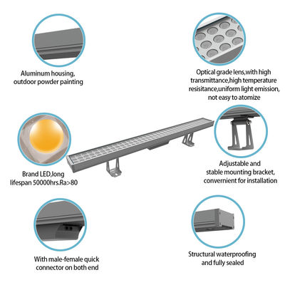 Commercial Rectangle LED Lumière linéaire 108W 1000MM Façade murale lampe de lavage