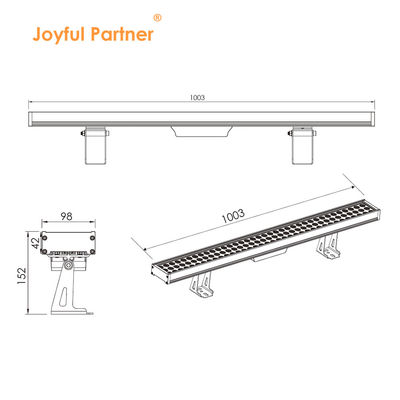 Commercial Rectangle LED Lumière linéaire 108W 1000MM Façade murale lampe de lavage