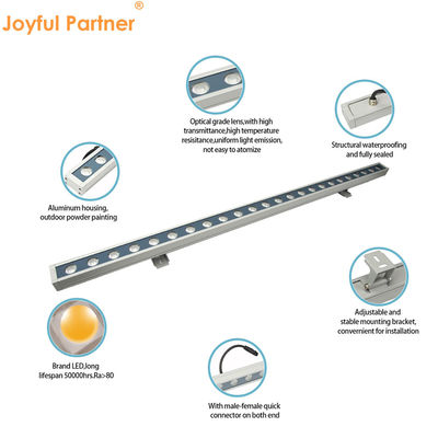 24W Rgbw LED Lumière de lave-murs Légère Légère 2700k - 6500k Imperméable à l'eau Pour le bâtiment