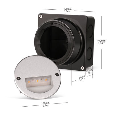 Lumière LED extérieure à pas en aluminium IP65 Ronde Couverture Carré Escalier mural à manches