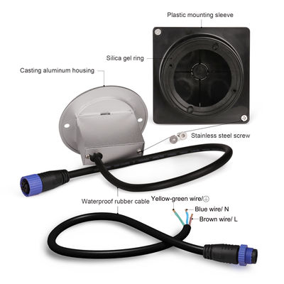 Lumière LED extérieure à pas en aluminium IP65 Ronde Couverture Carré Escalier mural à manches