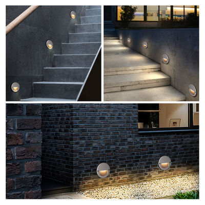 Lumière LED extérieure à pas en aluminium IP65 Ronde Couverture Carré Escalier mural à manches