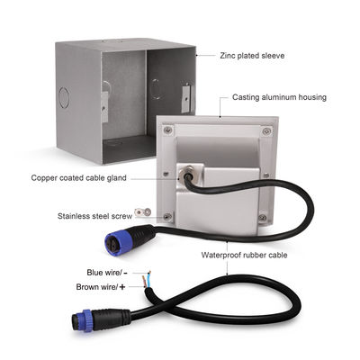 Étagère en aluminium carré éclairage mural 3w DC 24v Matériau en aluminium pour intérieurs élégants