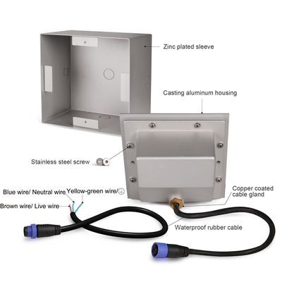 AC100~240V Lampes d'escalier LED 6W COB IP65 120*120mm pour le couloir