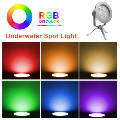 Couleur RGBW Fontaine d'eau LED Lumières DMX Contrôle Lumière sous-marine en acier inoxydable