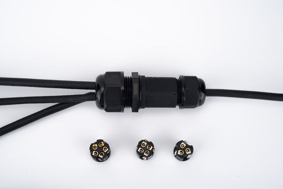 IP68 connecteur rapide étanche 1 en 2 en noir pour boîte de jonction de câble souterrain