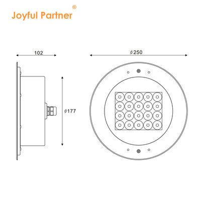 Piscine lumière sous-marine 20W IP68 316 en acier inoxydable avec contrôle DMX