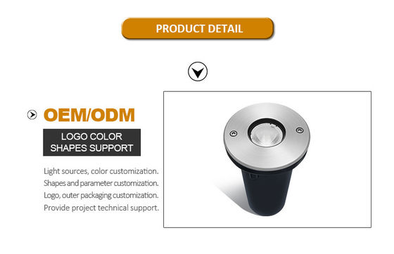 Lampes à LED IP67 1W 3W DIA67MM DC24V résistantes à l'eau au sol pour jardin extérieur