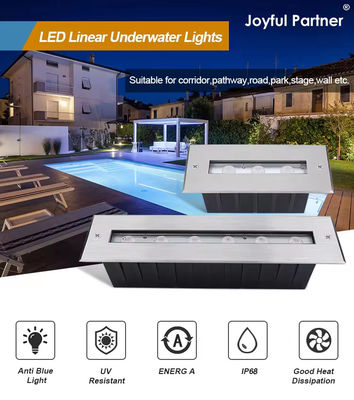 SS316L Lumière sous-marine Lumière de piscine linéaire Blanche chaude LED Lumière souterraine
