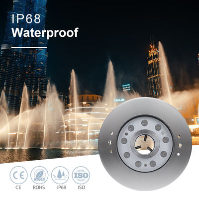 Lampe de fontaine sous-marine IP68 9W RGB en acier inoxydable 316 pour fontaine musicale