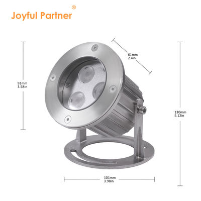 3x2W RGBW 4in1 en acier inoxydable 316SS IP68 Angle du faisceau 60 degrés 12 Volts