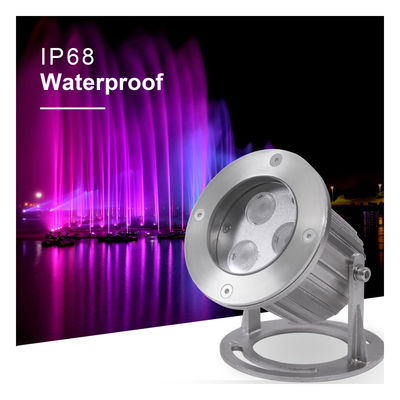 Lumières sous-marines LED 3x2W RGBW 4in1 en acier inoxydable 316SS IP68 Angle de faisceau 60 degrés 12 Volt