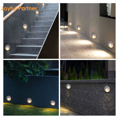 Lumière LED encastrée 2W DC24V Lampes à pas Blanc chaud IP65 étanche Escalier murale avec montage en plastique