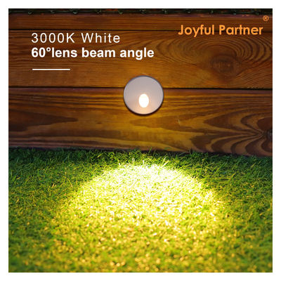 Lumière LED encastrée 2W DC24V Lampes à pas Blanc chaud IP65 étanche Escalier murale avec montage en plastique