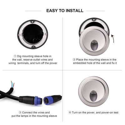 1W Aluminium de logement extérieur murale LED Lumières de couloir LED Escalier pas à pas de lumière avec IP65 étanche