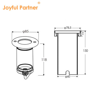 COB LED Lumières souterraines 6W IP67 corps en aluminium antipoussière encastré DIA85MM pour la cour extérieure