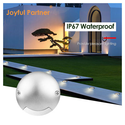 Émission latérale encastrée dans le sol Lumière ronde basse tension DC 24V 3000K IP67 Encastrement en aluminium blanc froid