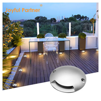Émission latérale d'un pas en retrait à l'intérieur de la terre Lumière ronde basse tension 1W DC 24V 3000k IP67 étanche à l'eau Chambre en aluminium blanc froid