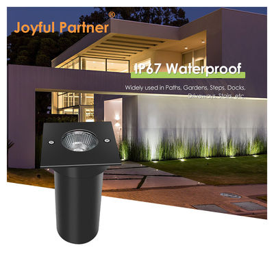 6W COB LED 85mm*85mm Maison en aluminium noir Forme carrée Lumières souterraines enterrées à LED pour jardins extérieurs