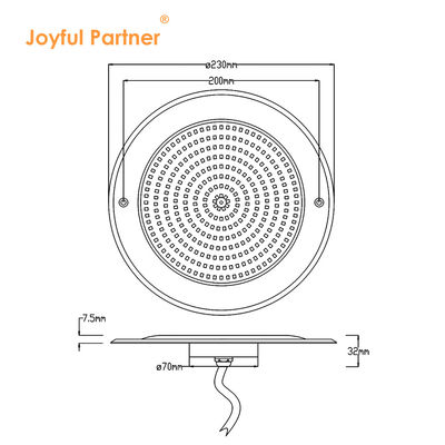Lumière de piscine à LED Ultra Slim Résine remplie DIA230MM AC/DC12V PC Support de couverture transparente personnalisation