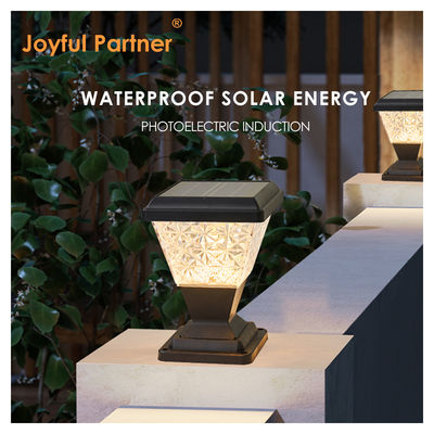 Éclairage de tête de colonne solaire extérieure IP65 étanche 2835 SMD LED 150lm/w Anti UV PC