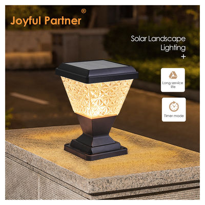 Éclairage de tête de colonne solaire extérieure IP65 étanche 2835 SMD LED 150lm/w Anti UV PC