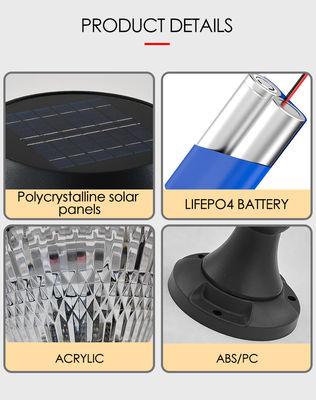 Éclairage extérieur solaire pour jardin Matériau ABS Epistar SMD DIA 245 mm IP65 APP contrôlé de style européen